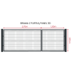 Brama z furtką panel 3D 5,00 m x 1,93m - antracyt